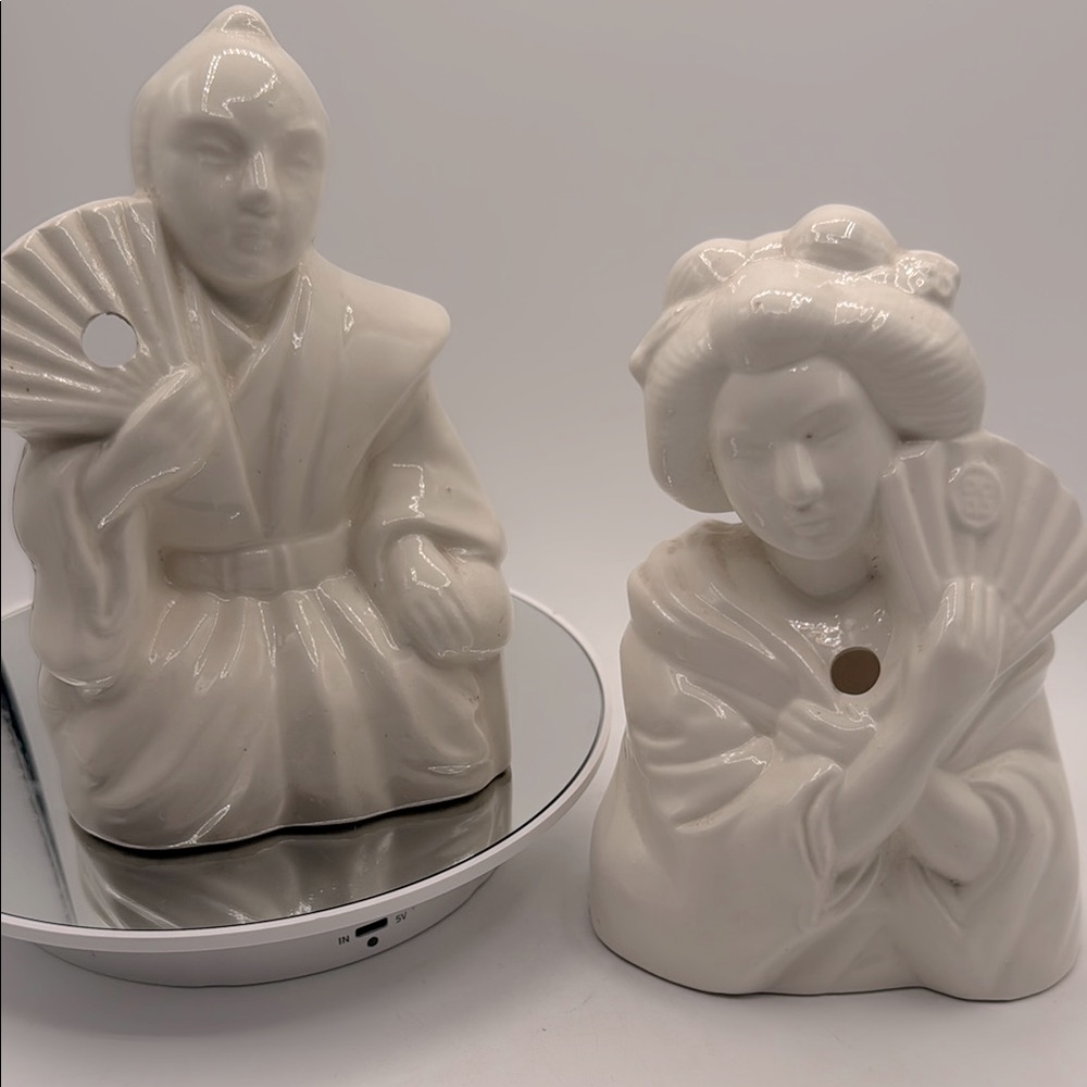 Tiki Mug Orchids of Hawaii Geisha Fan White Ceramic Barware 6.25" made in Japan